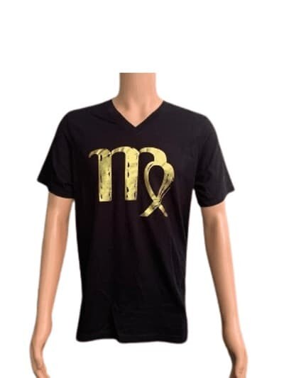 T-SHIRT Zodiac Virgo Black and Golden Size MD. Men