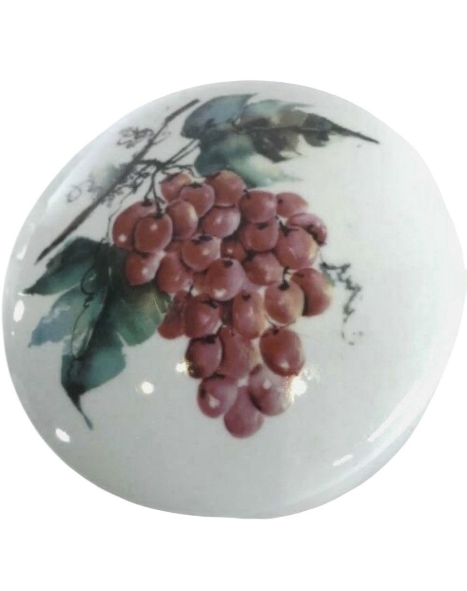 "GOURMET VILLAGE"  Wine Country Ceramic Brie Baker Cheese Dish with Lid 5" D