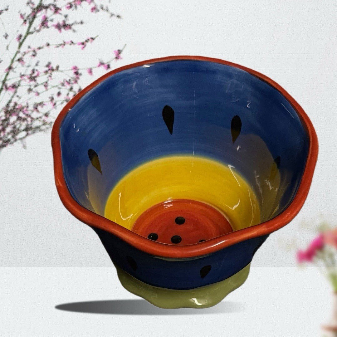 Certified Intl Susan Winget Watermelon Pattern Bowl Hand Painted Ceramic Fruit