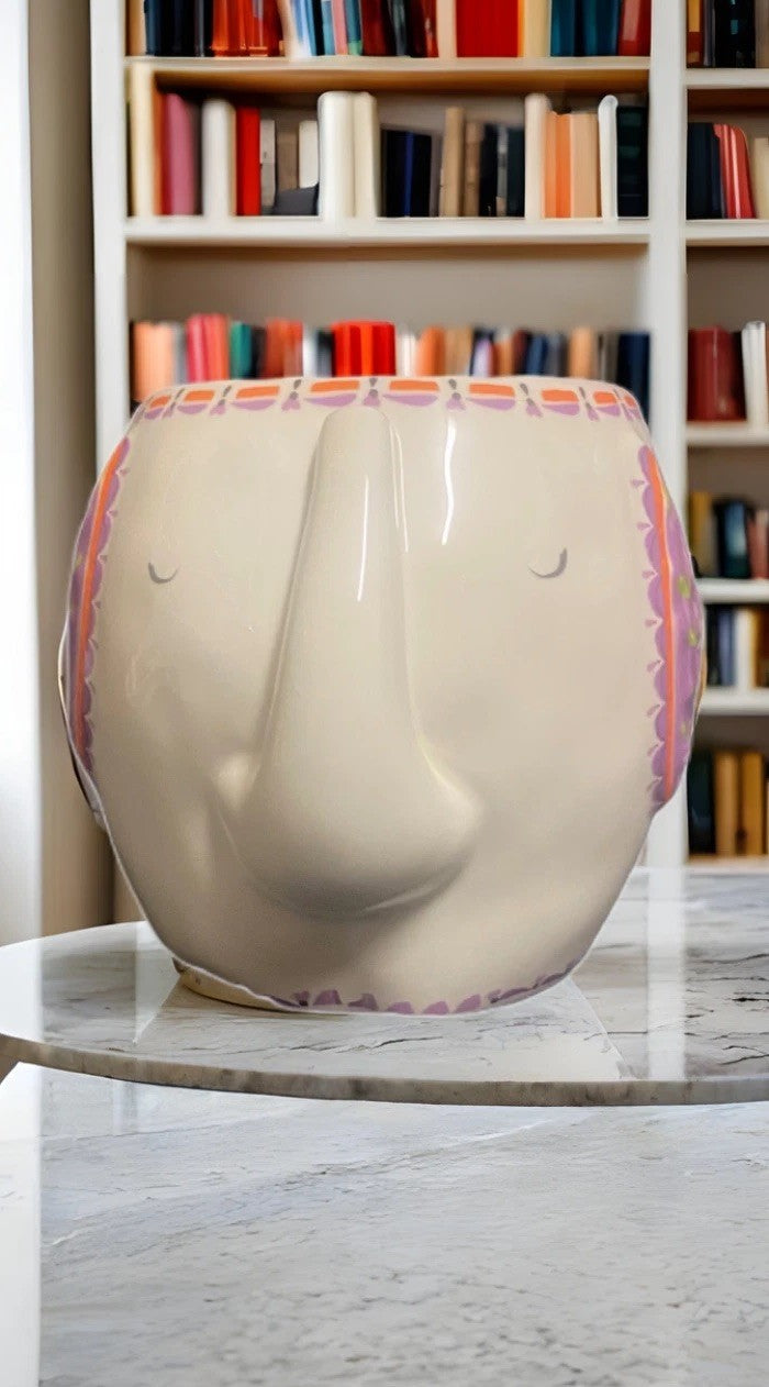 Natural Life Sculpted Elephant Mug 16 oz You Are Loved Boho Floral Paisley Cup