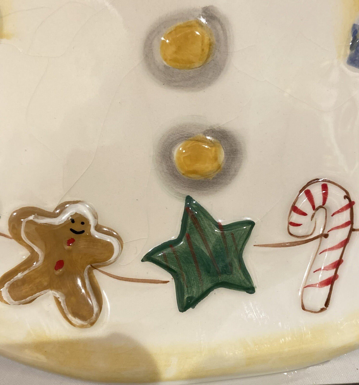 Certified International Becca Barton Holiday Snowman Plate Cookies Candy Cane