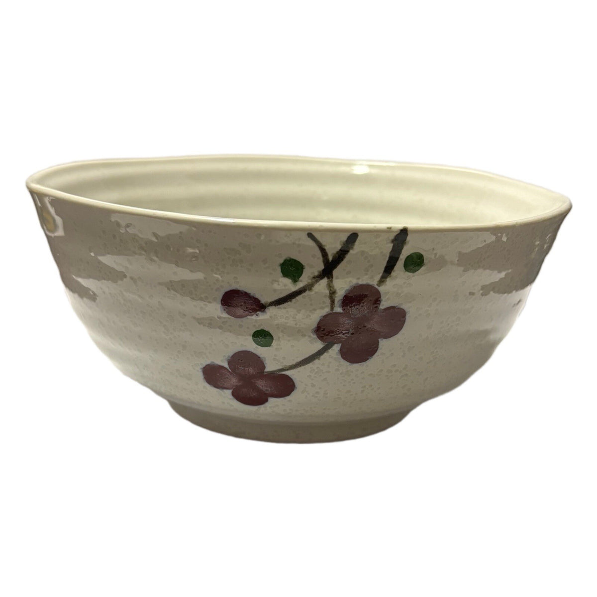 Vintage KoTo 7-Large Bowls Rice Noodle Soup Cups Ceramic Japan Red Blossom