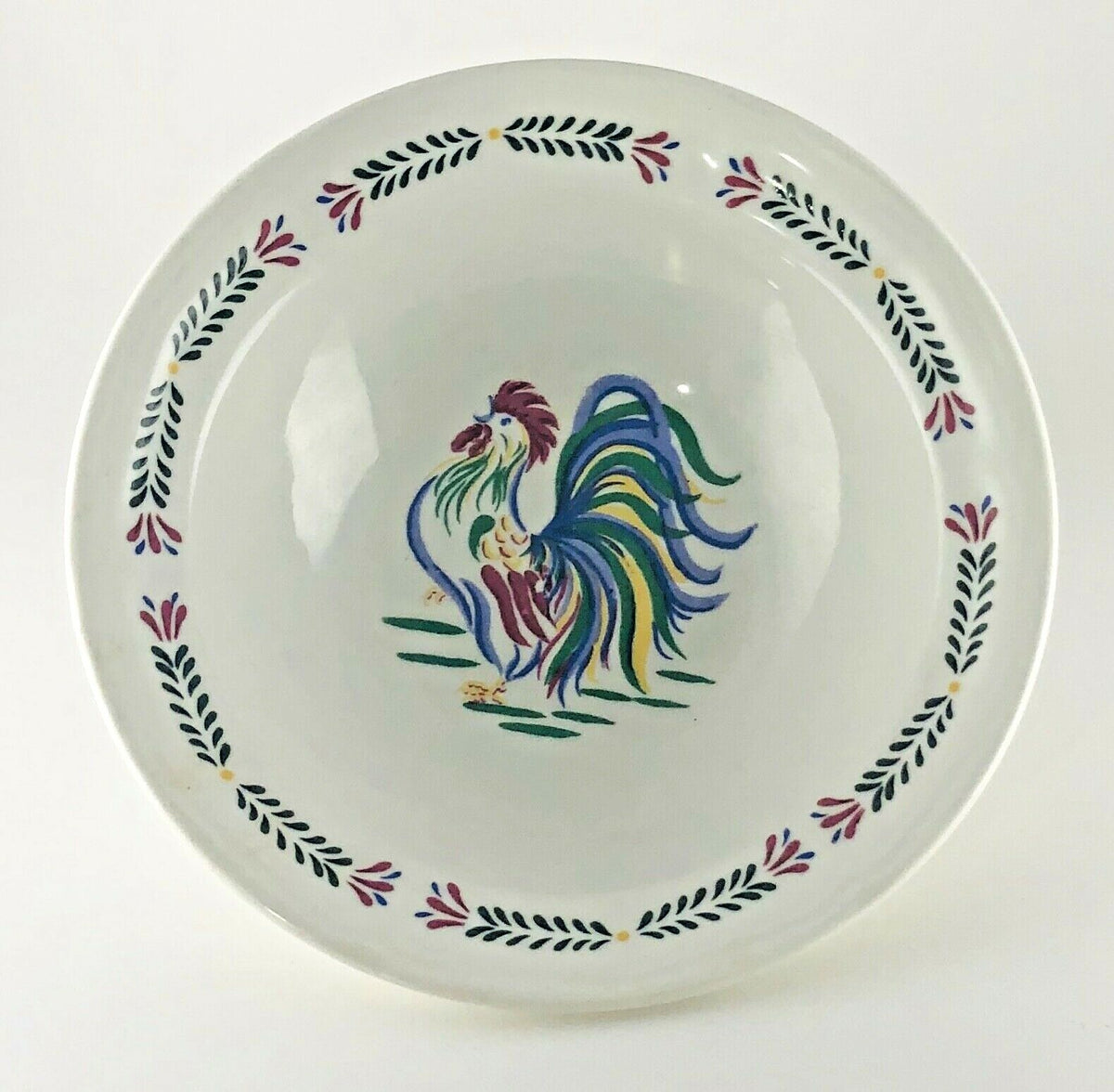 Vintage SUNRISE ROOSTER by Century Stoneware Oven Freezer Safe Laurel Trim