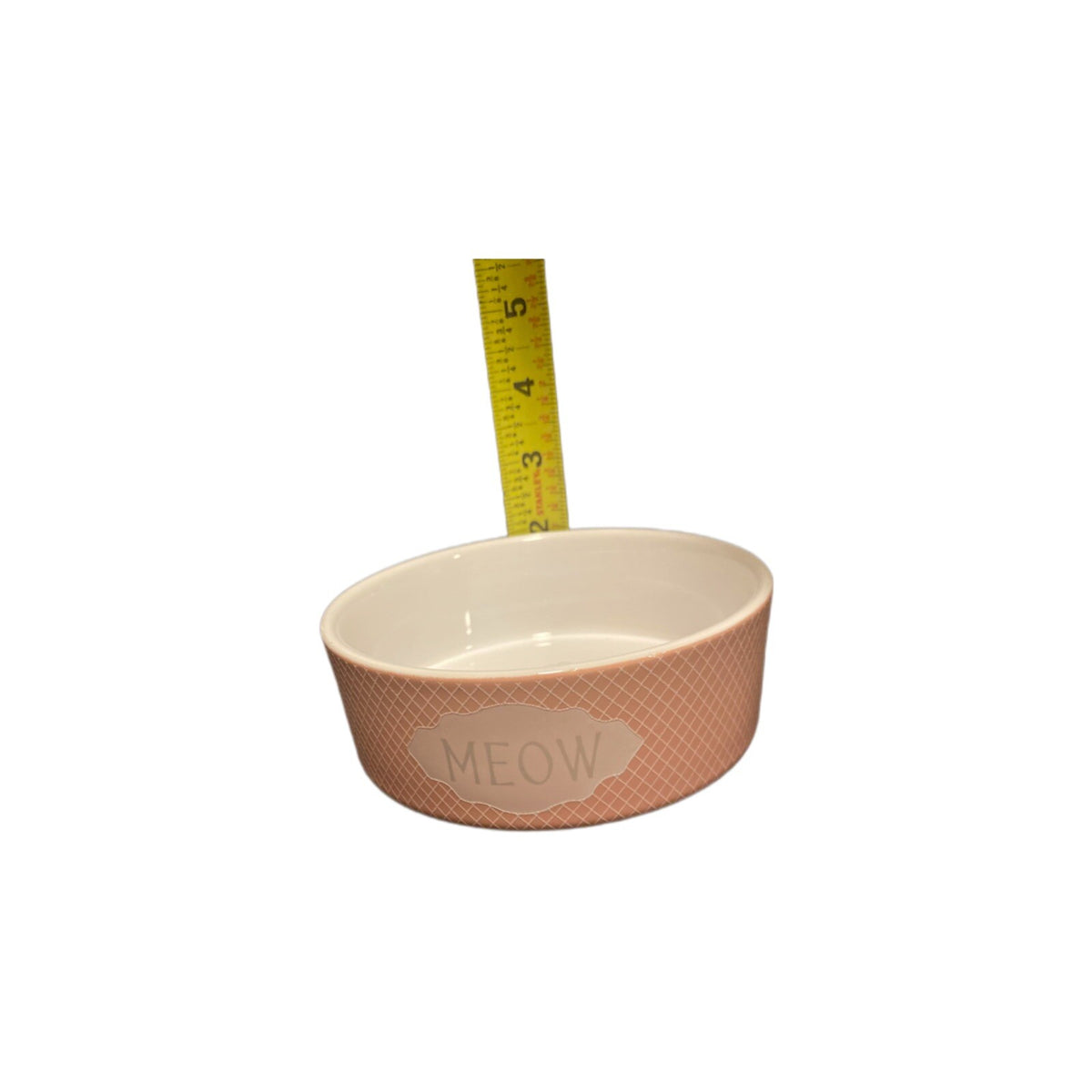 MEOW Cat Kitten Bowl PetRageous Designs Food Water Pink Handcrafted Pet Dish