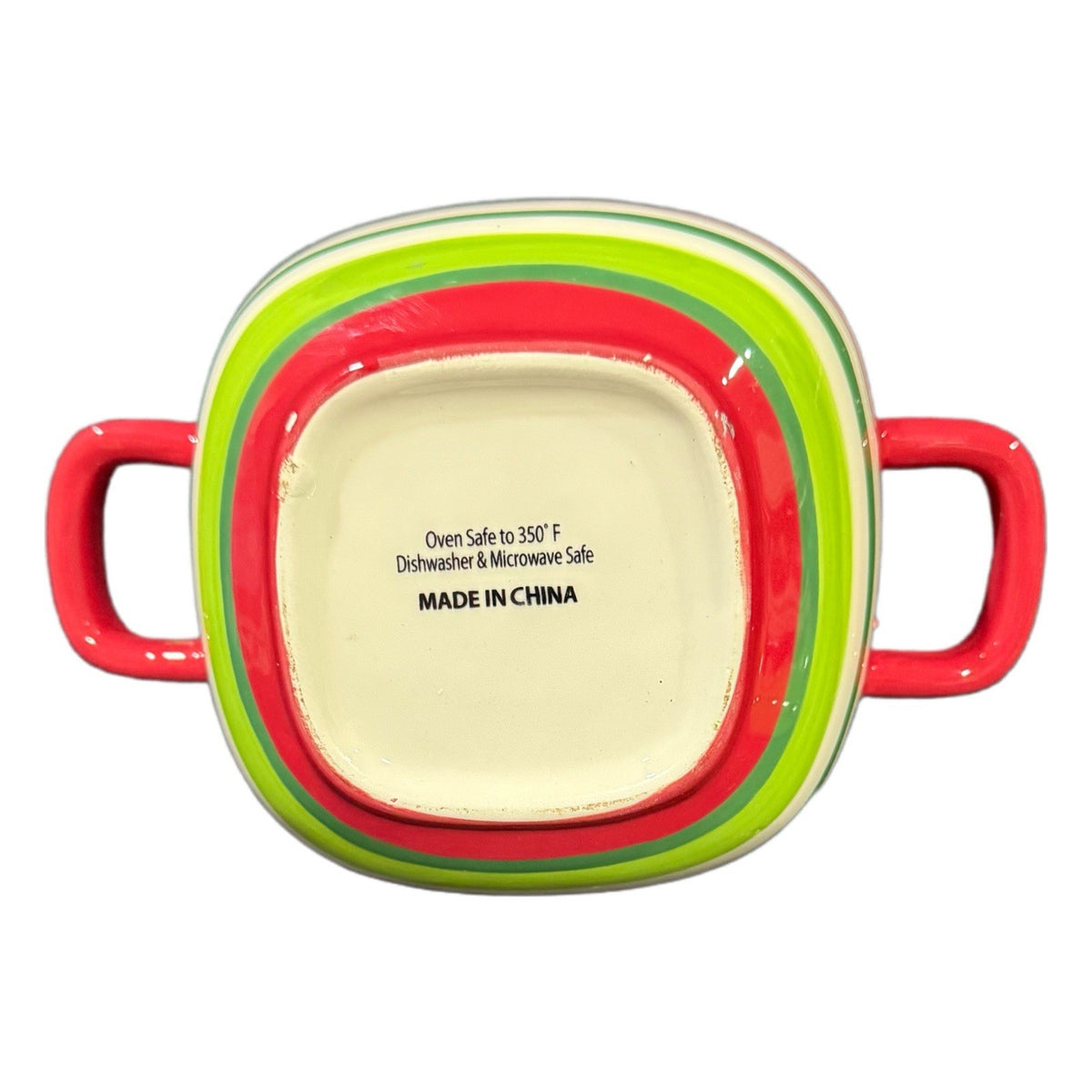 Set of 2 Festive Polka Dot Ceramic Soup Bowls w/ Lids – Handpainted Red Green