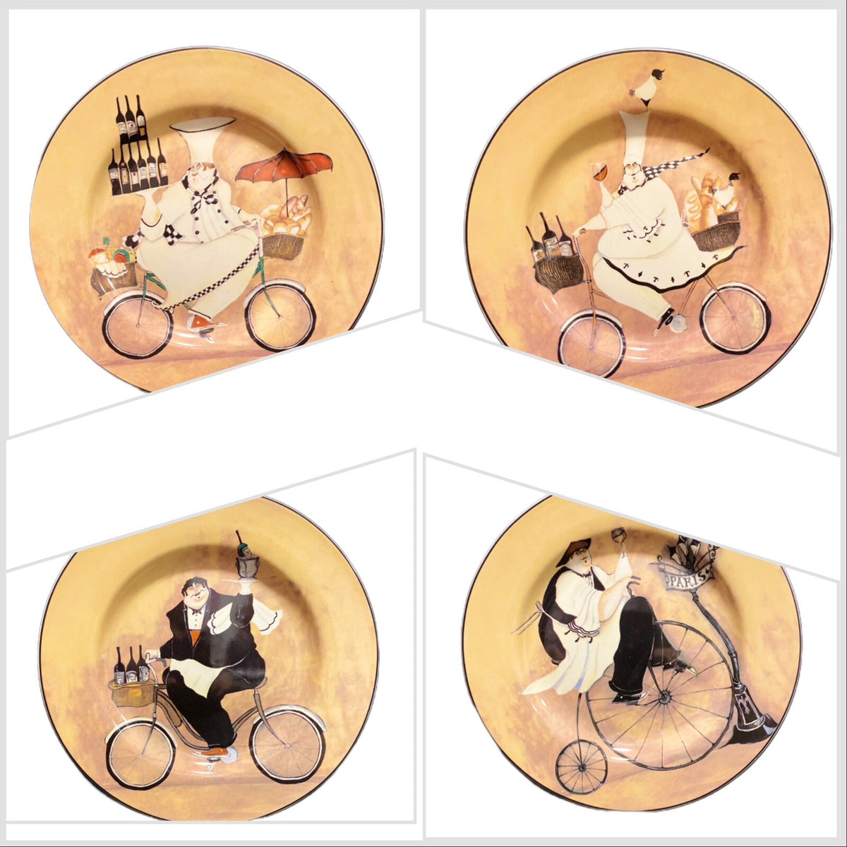 Sakura CHEFS TO GO 4 Salad Plates JENNIFER GARAND Stoneware Dessert Dinnerware