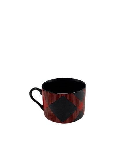 Rare FITZ & FLOYD  Black & Red Plaid Fine Porcelain FF.269 Dinnerware Collection
