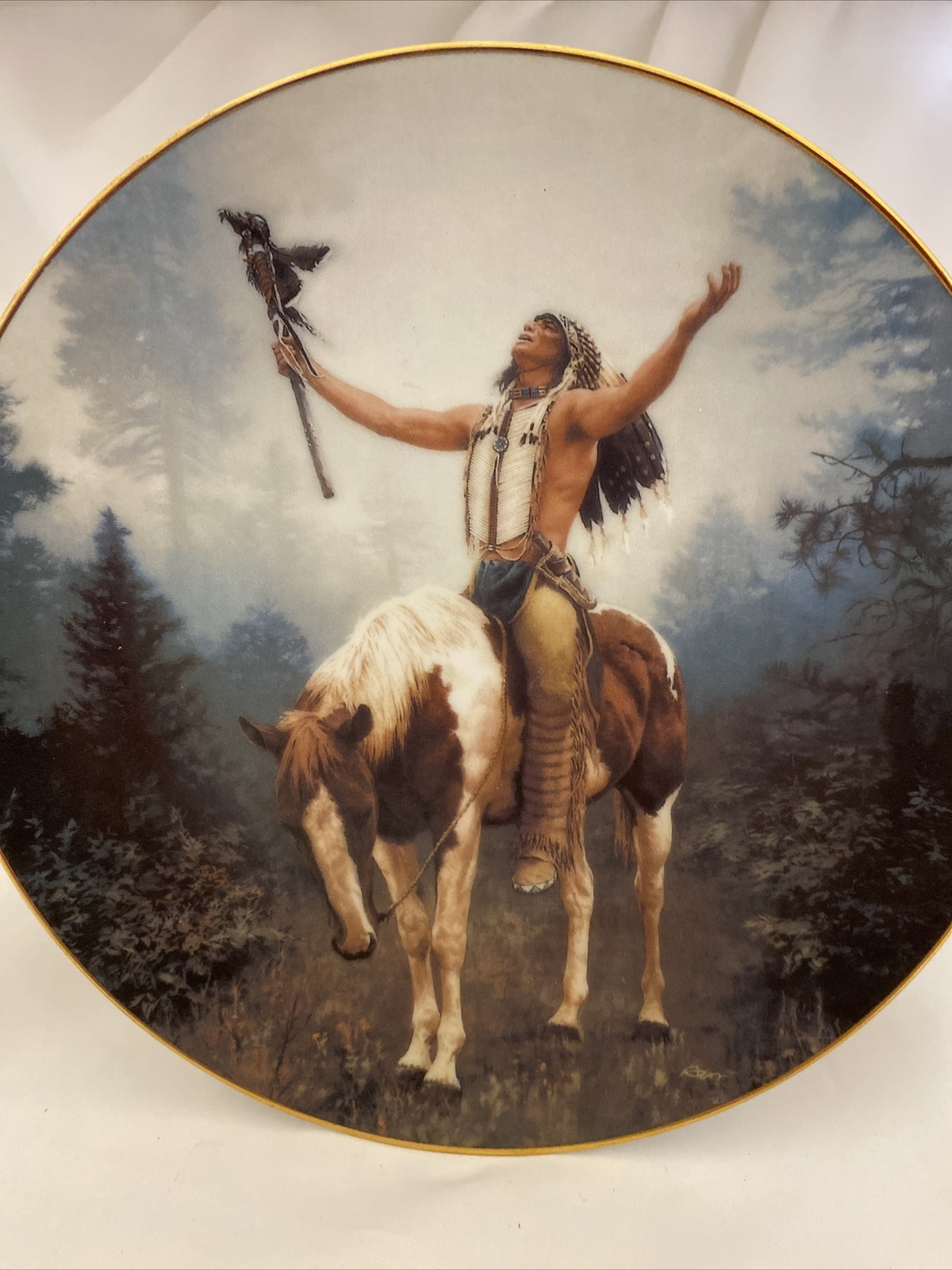 Deliverance Mystic Warriors Chuck Ren Native American Hamilton Collection c1992