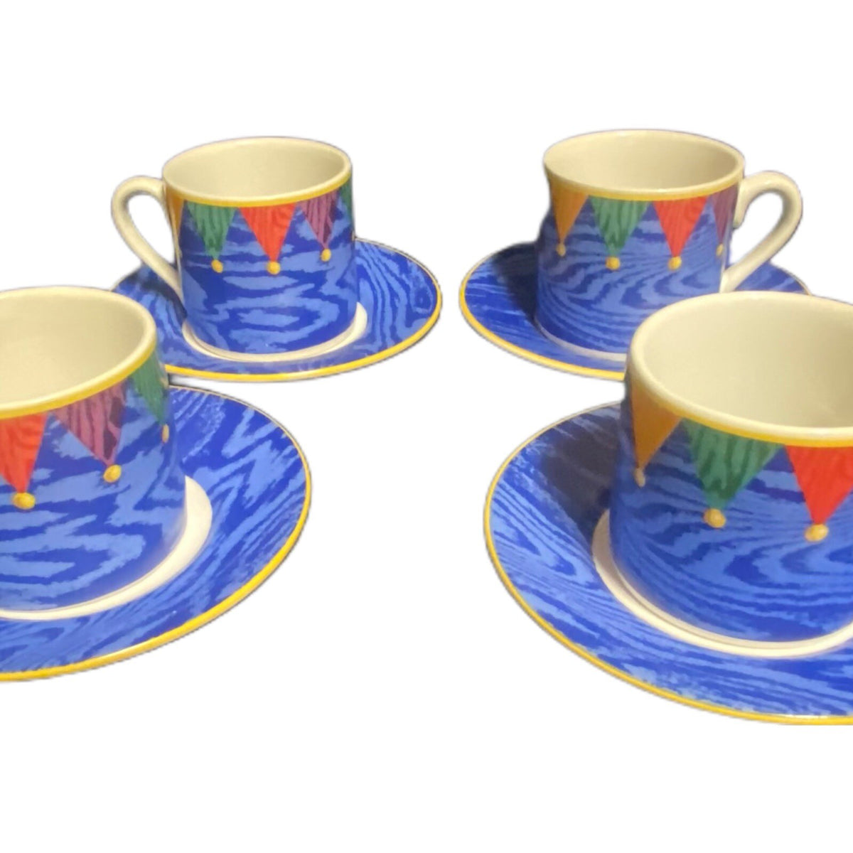Riviera Van Beers Kiva 4-Cups & Saucers Signature Housewares Espresso Demitasse