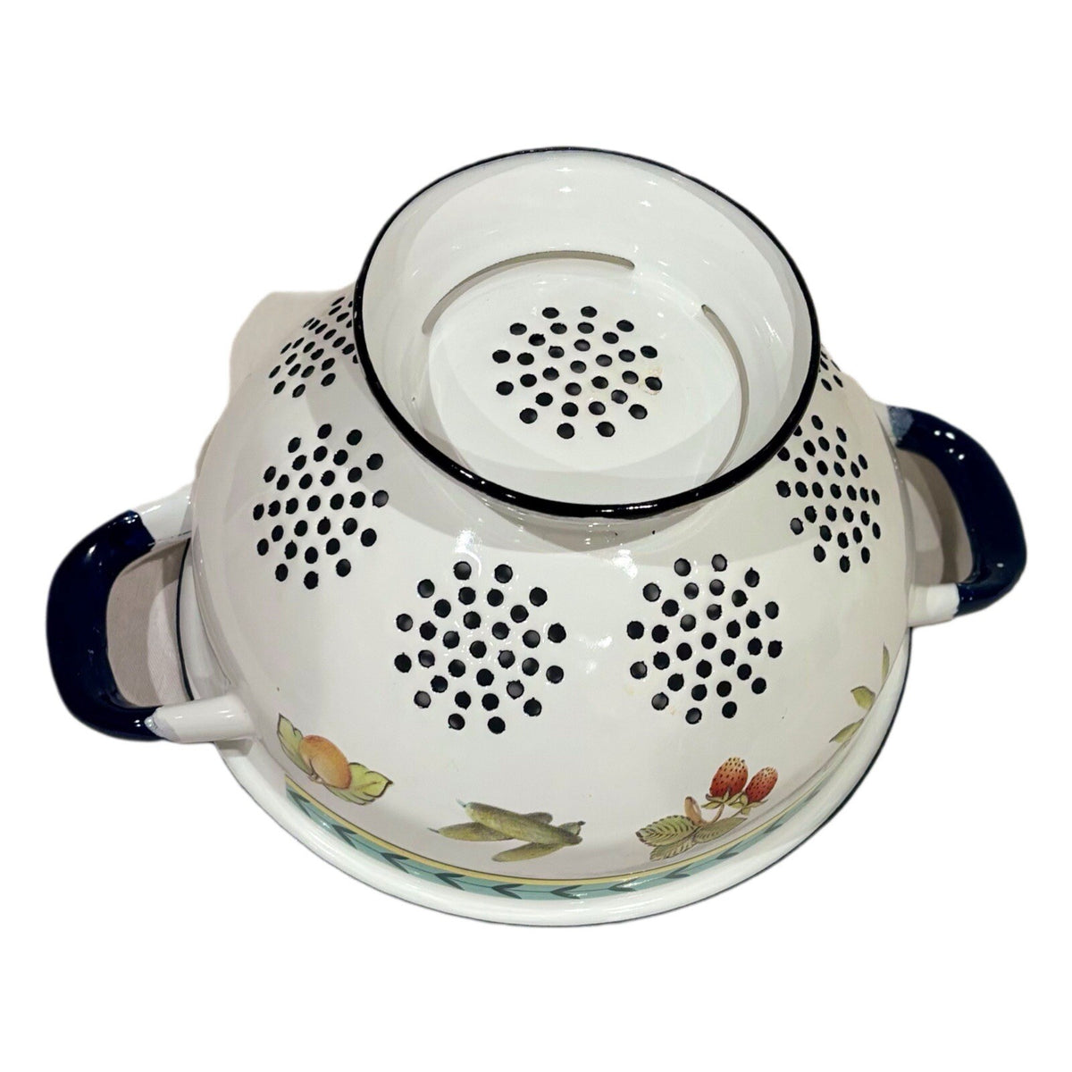 Villeroy & Boch Enamel COLANDER Fruits Vegetables Black Accent Trim & Handles