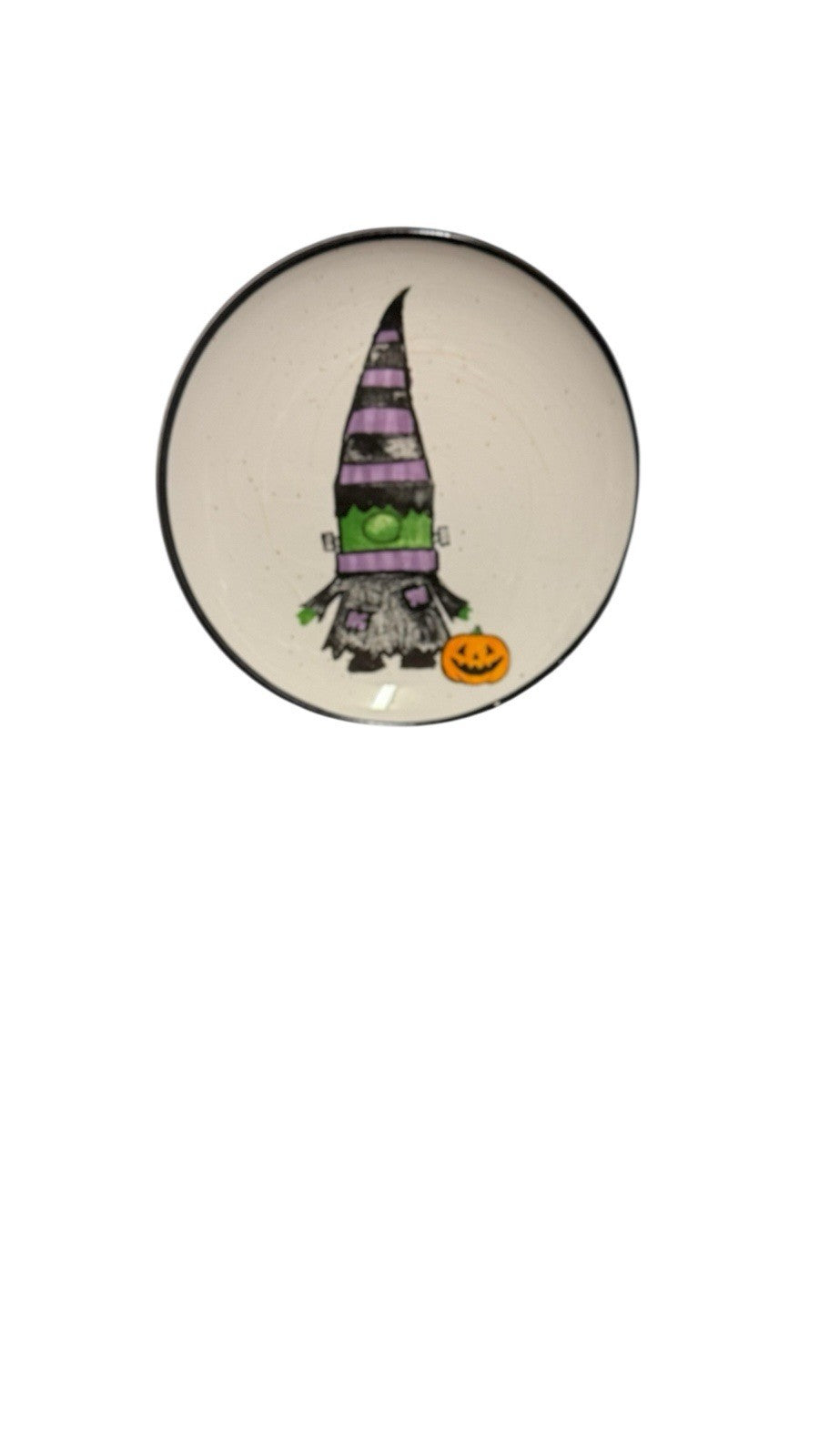 Cobwebs & Cauldrons Halloween Gnome Plates Set of 4 Appetizer Plates 5 7/8”D