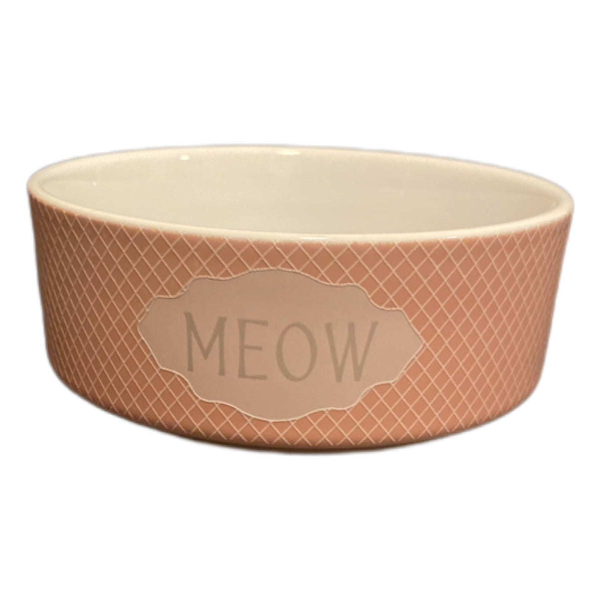 MEOW Cat Kitten Bowl PetRageous Designs Food Water Pink Handcrafted Pet Dish