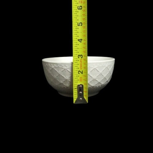 Gibson Designs ROYAL QUILT 6-Cereal Bowls Embossed White Soup Cup