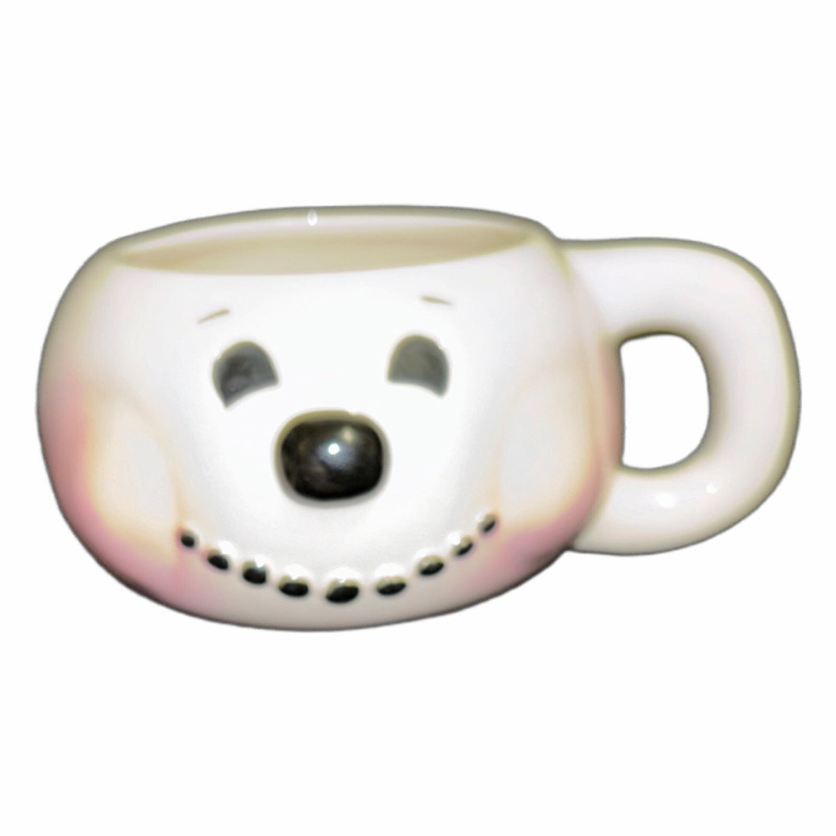 2000 Figis Inc.  Mug Snowman Face Ceramic Coffee Tea White Pink Cup