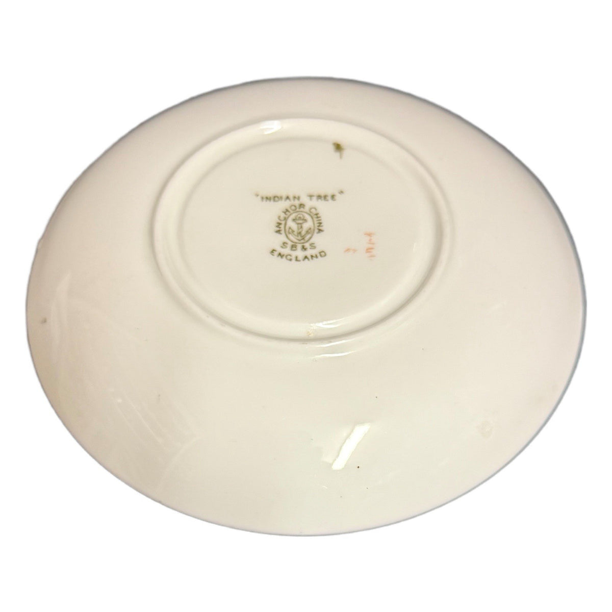 S&S Indian Tree 5.5” Saucer Plates Set of 2 Anchor China England Floral Vintage