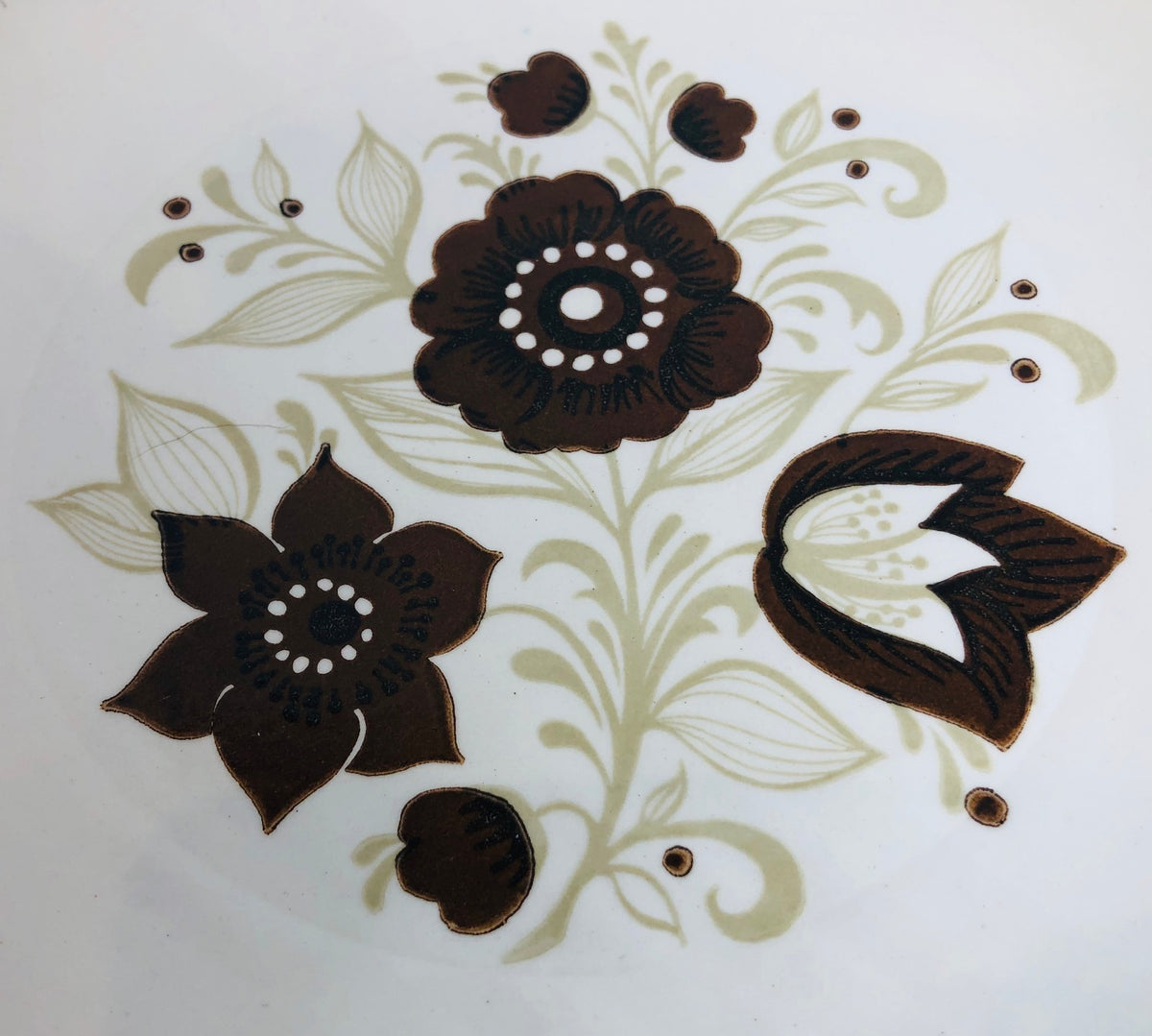 Vintage Jeannette Royal China NUTMEG Ironstone Dinnerware Ovenproof USA Floral