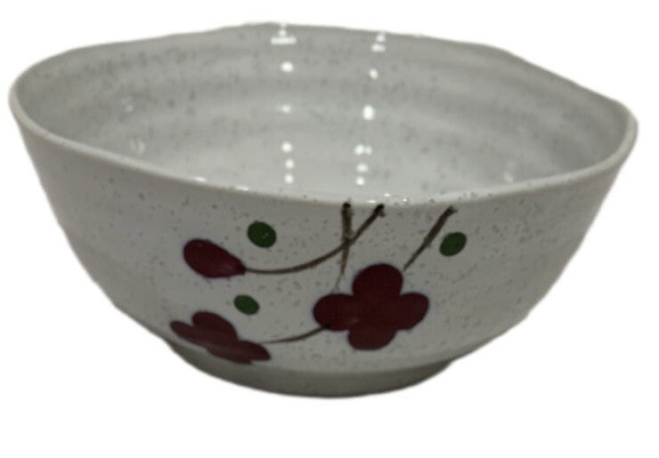 Vintage KoTo 7-Small Bowls Rice Noodle Fruit Cup Ceramic Japan Red Blossom