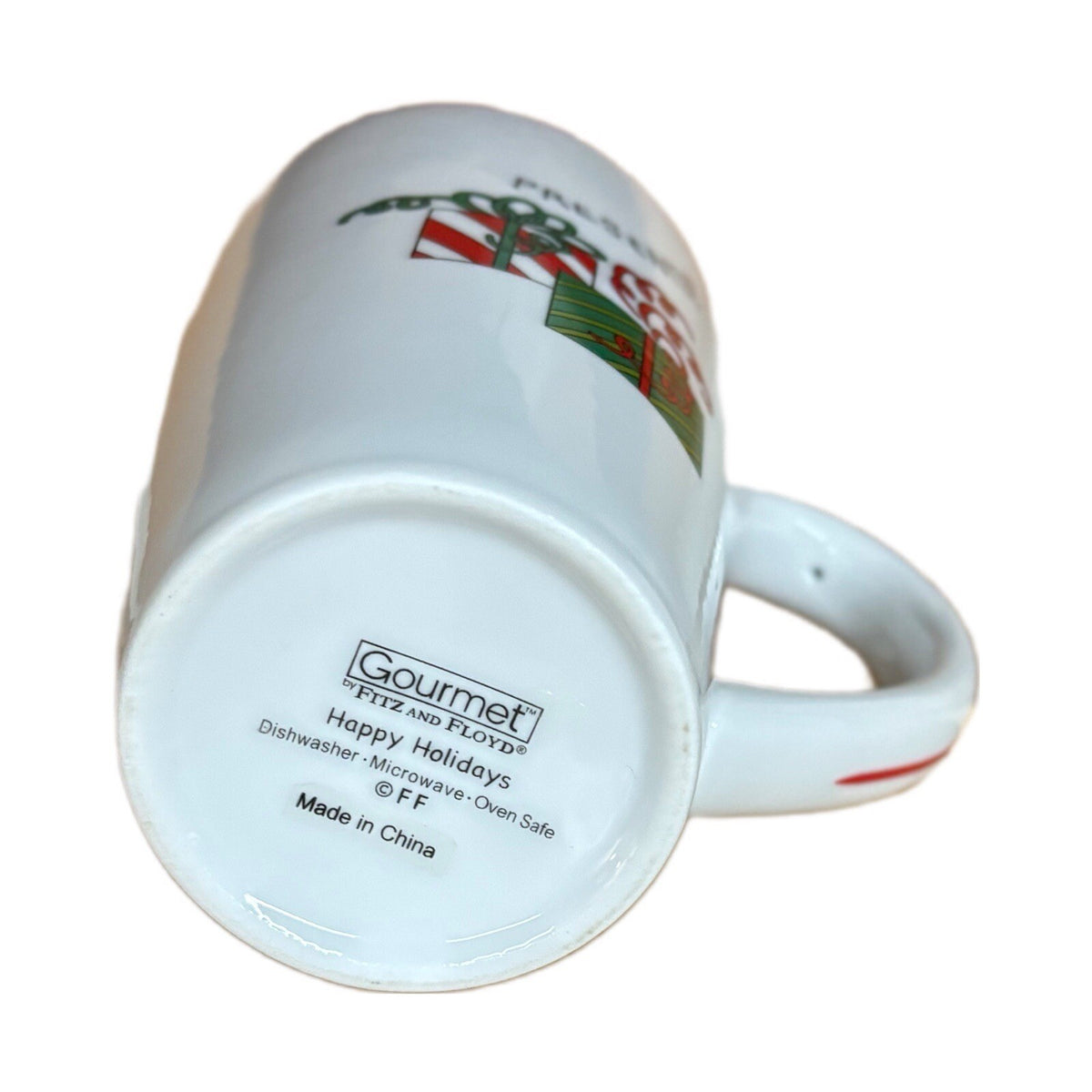 Fitz and Floyd Gourmet Latte Mug HAPPY HOLIDAYS Coffee Tea Christmas Cup 18oz