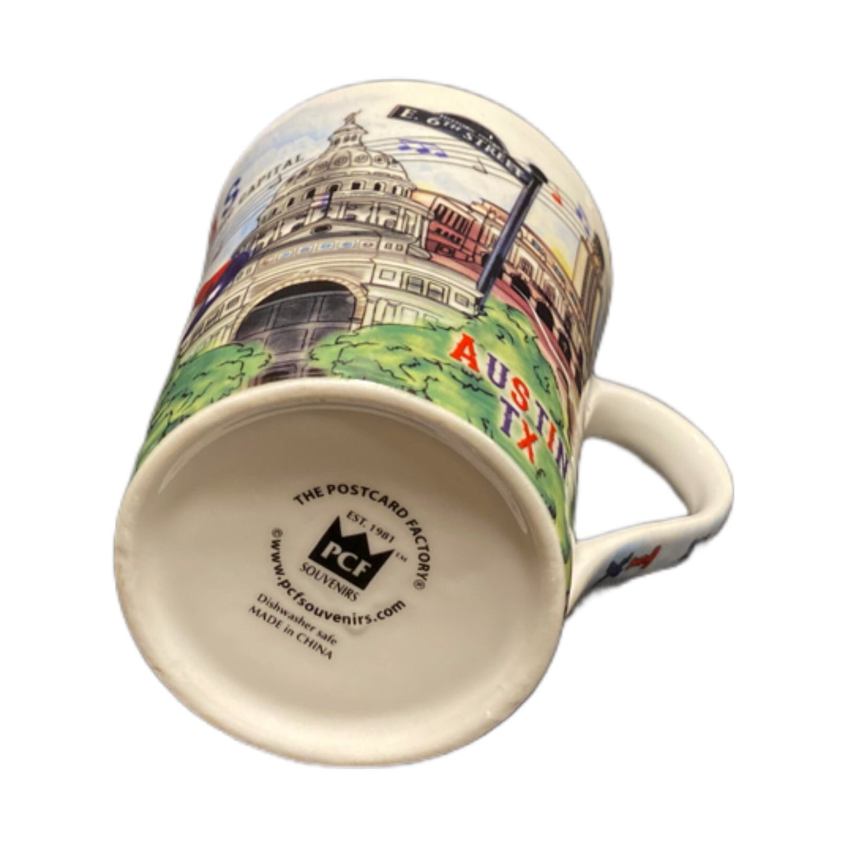 PCF Souvenir AUSTIN TEXAS The Postcard Factory Coffee Mug The Life Music Capital