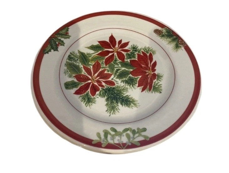 American Atelier Holiday Floral Christmas 16-Piece Stoneware Dinnerware Set