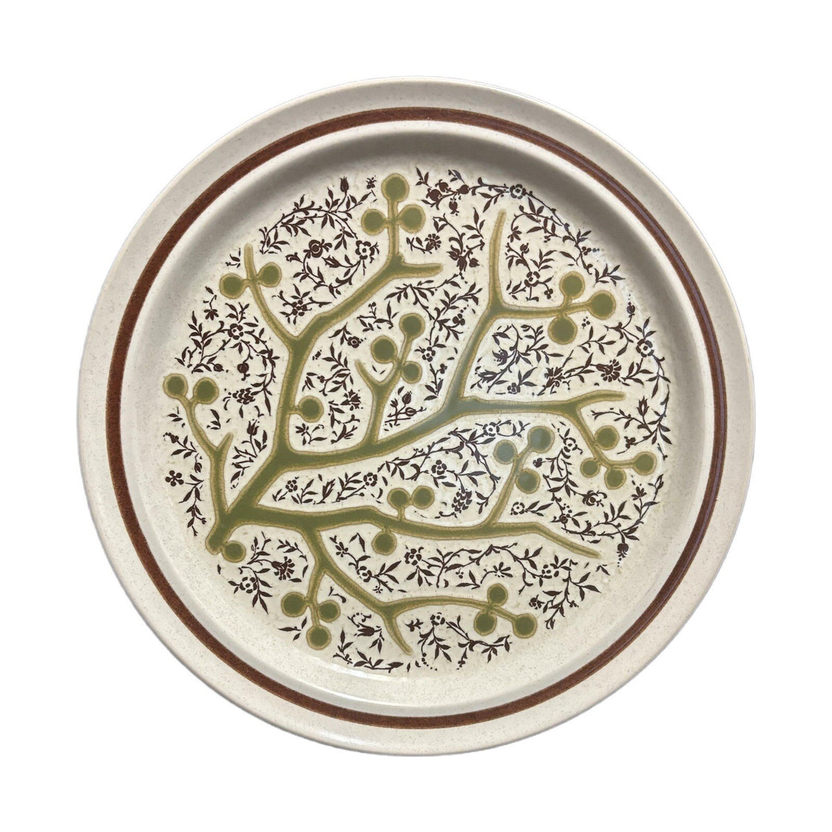 Noritake GREEN TREE 4-DINNER PLATES  Prima-Stone Japan Stoneware Dinnerware