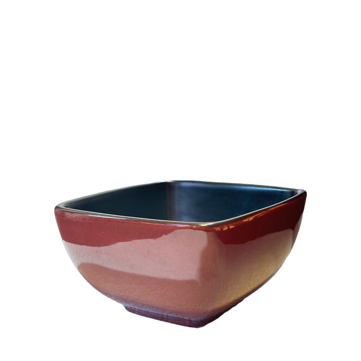 Simple Dining 4-Soup Bowls Solid Burgundy Square Shaped Square Cereal Stoneware