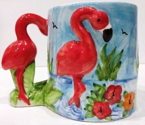 Beachcombers MugFLAMINGO 3D  2004 Alabama Souvenir Ceramic Coffee Tea Cup 14 oz.