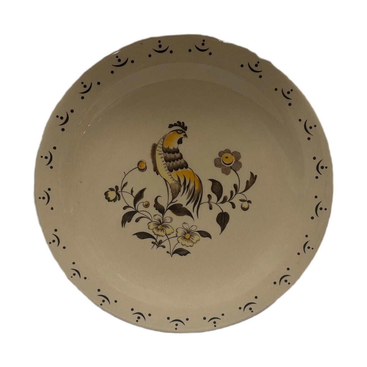 Staffordshire SUN UP ROUND Platter Rooster Johnson Bros Old Granite England