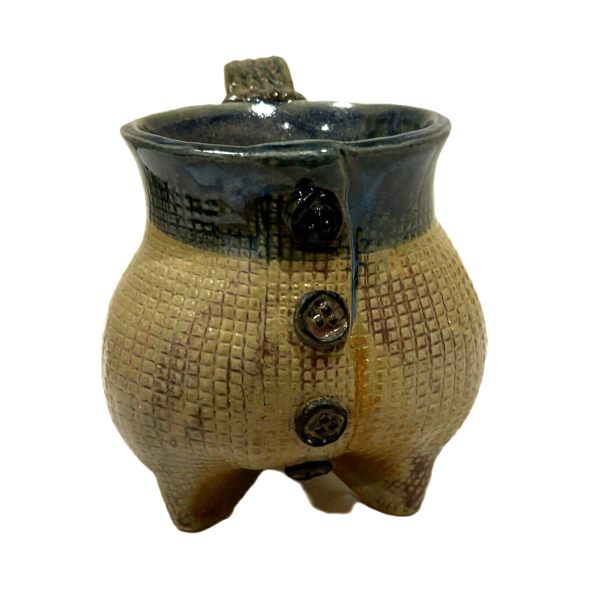 Christine Winokur Signed Handmade Belly Mug Stoneware Rustic Pottery Coffee Cup