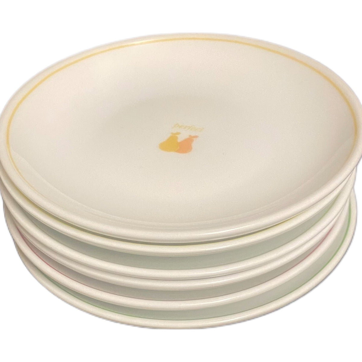 Bon Appetit 6-Snack Plates 6 3/4" D Hors D'oeuvre Eat Well Savor Life Pass It On