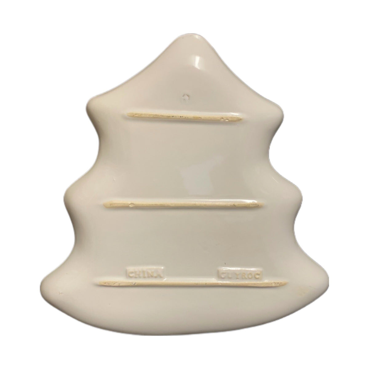GUYROC Serving Platter Christmas Tree Shape Embossed Cookie Candy Dish 12 3/8”L