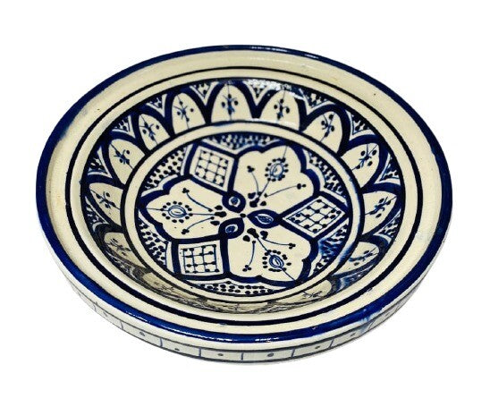 Moroccan Tagine Dome Lid Blue Handcrafted HandPainted Terracotta 9 5/8”D Tajine