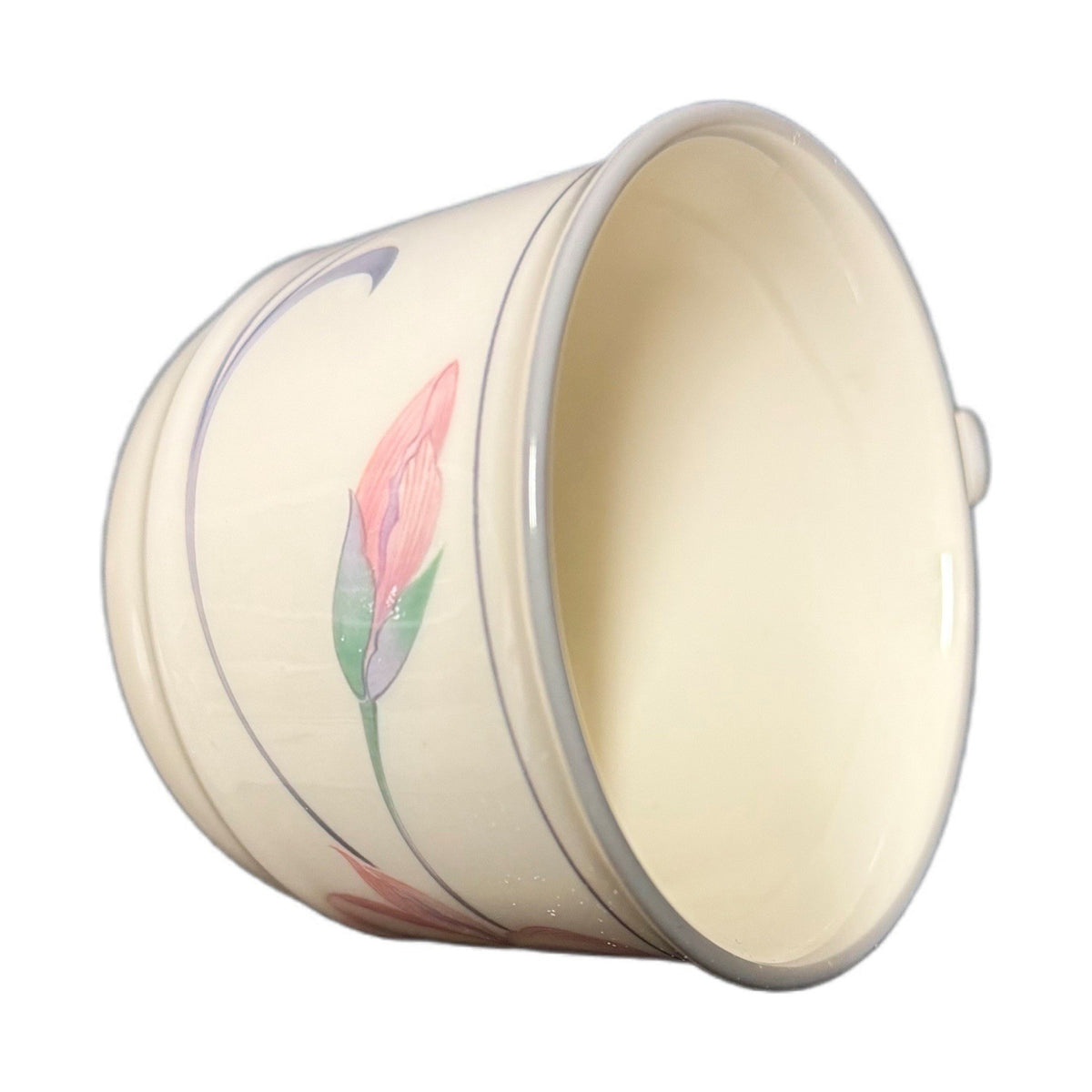 Set of 6 Lenox Chinastone Iris Gray Cups – Floral – Minor Maker Flaws