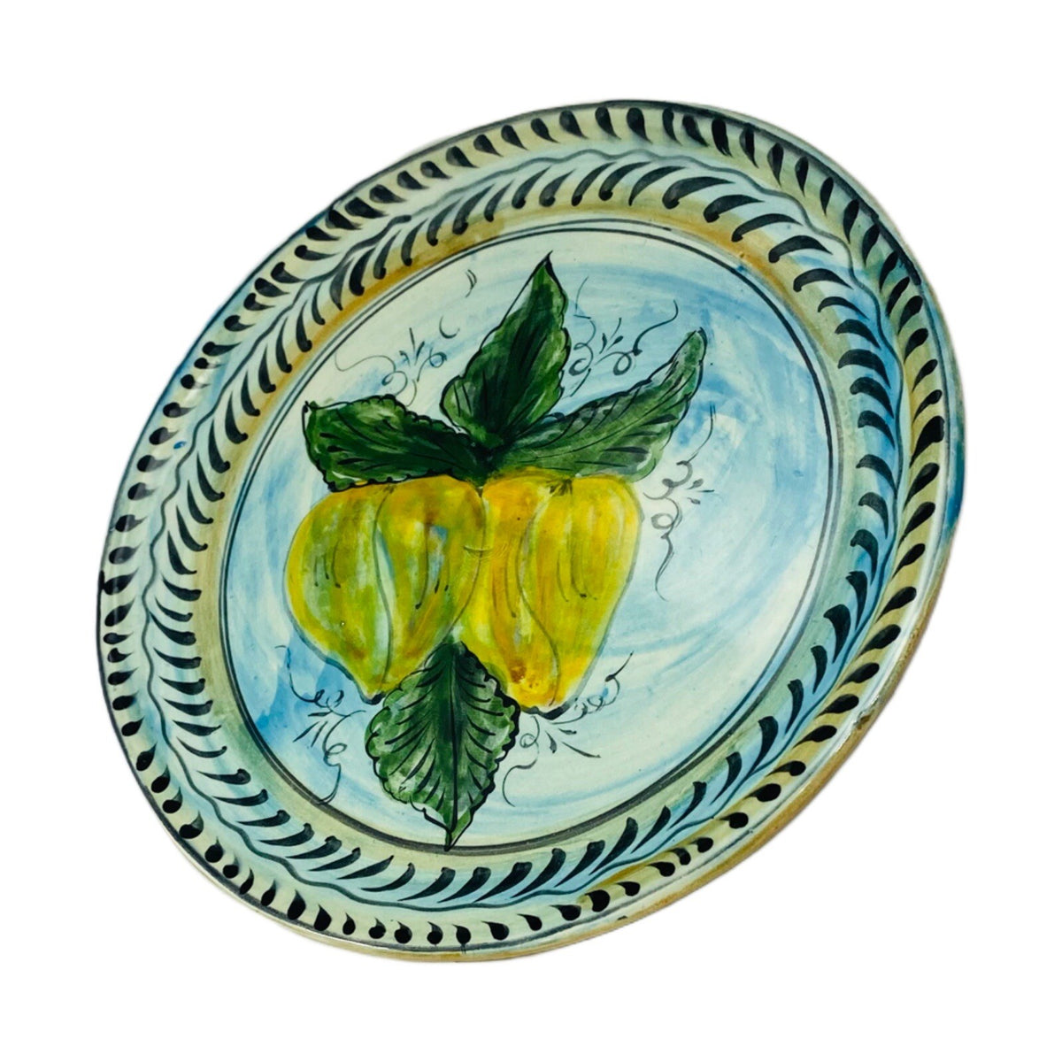 Hand Painted Mexican Art Pottery Wall Hanging Plate Lead Free Mexico