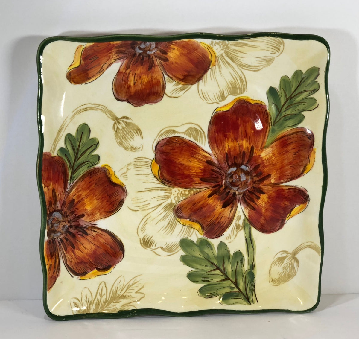 Rare Maxcera "Poppy Garden" Hand-Painted Ceramic Collection