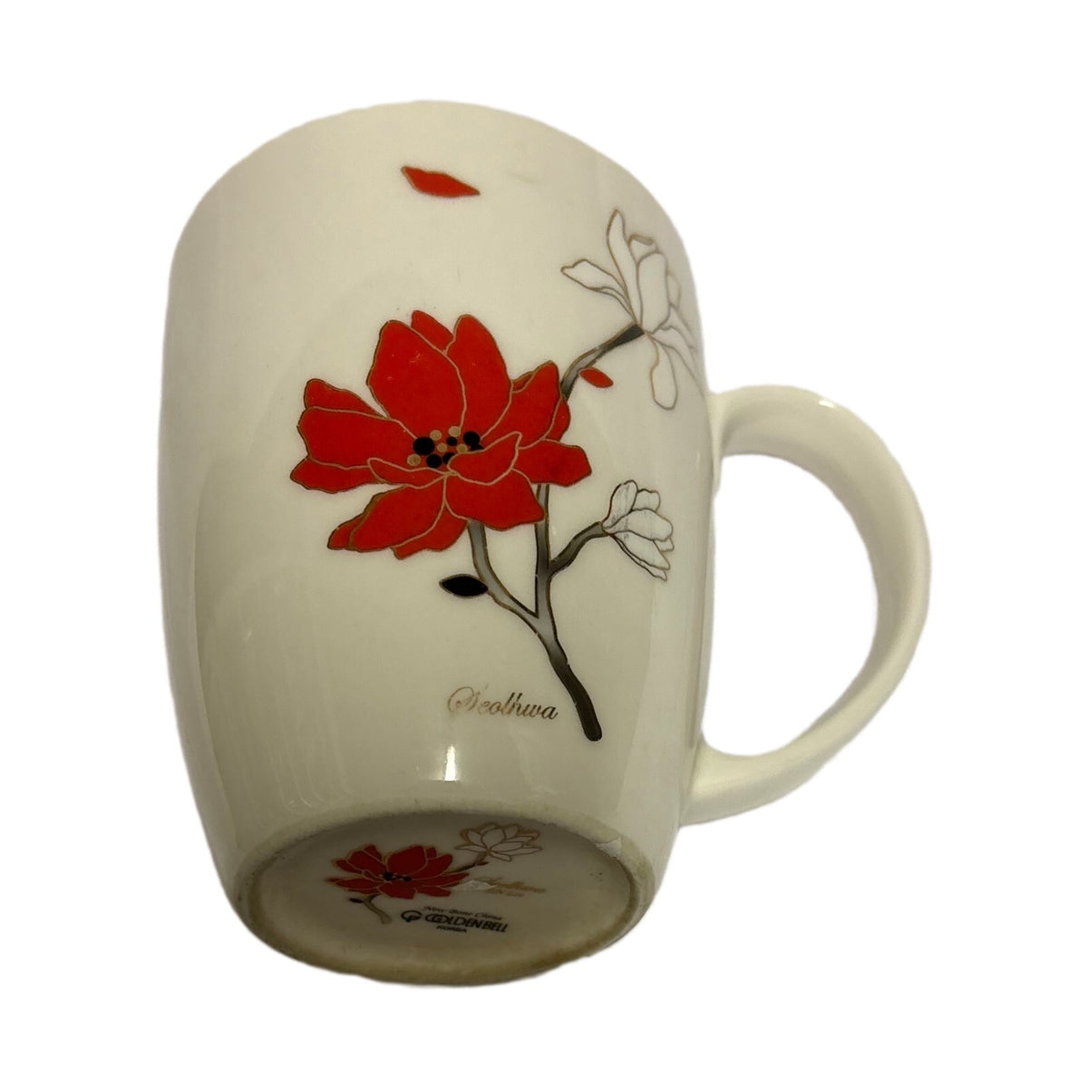 Korea Mug GOLDEN BELL New Bone China Signed Seolhwa ZN-Lee Gold Accent Floral