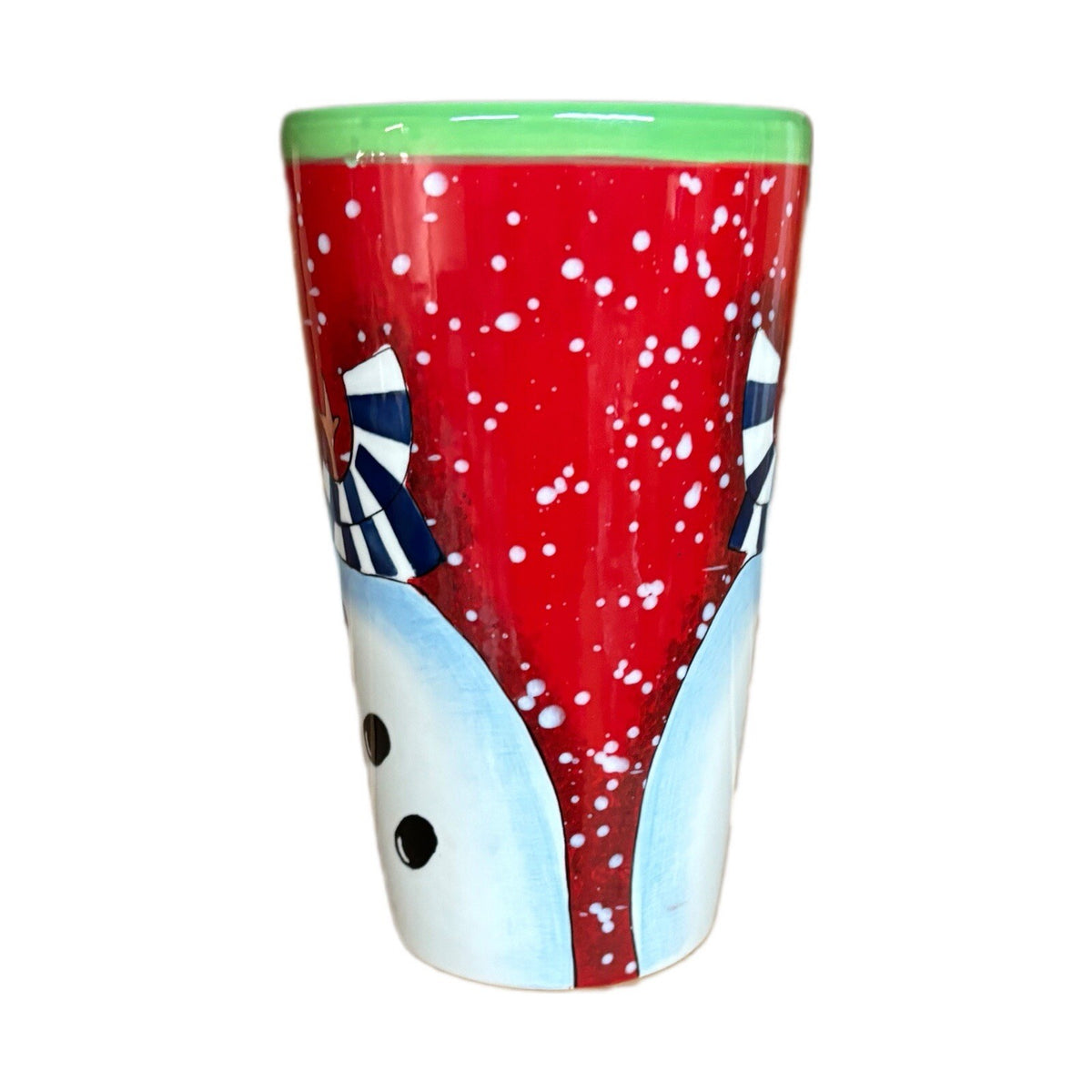 CHARLIE ZABARTE Latte Mug Certified International Snowman Tall Coffee Tea 16 Oz