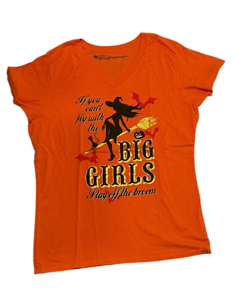 Halloween  T-Shirt Woman Orange Girls Top L 12/14