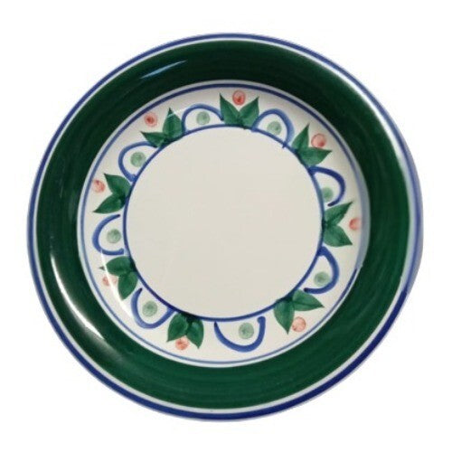 Gibson Designs PRIMROSE 4-Salad Plates 7 ½”D Ceramic Dessert Blue Green Band