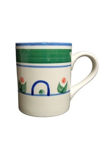 Gibson Designs PRIMROSE 4-Mugs 12 oz Ceramic Coffee Tea Chocolate Cups Floral