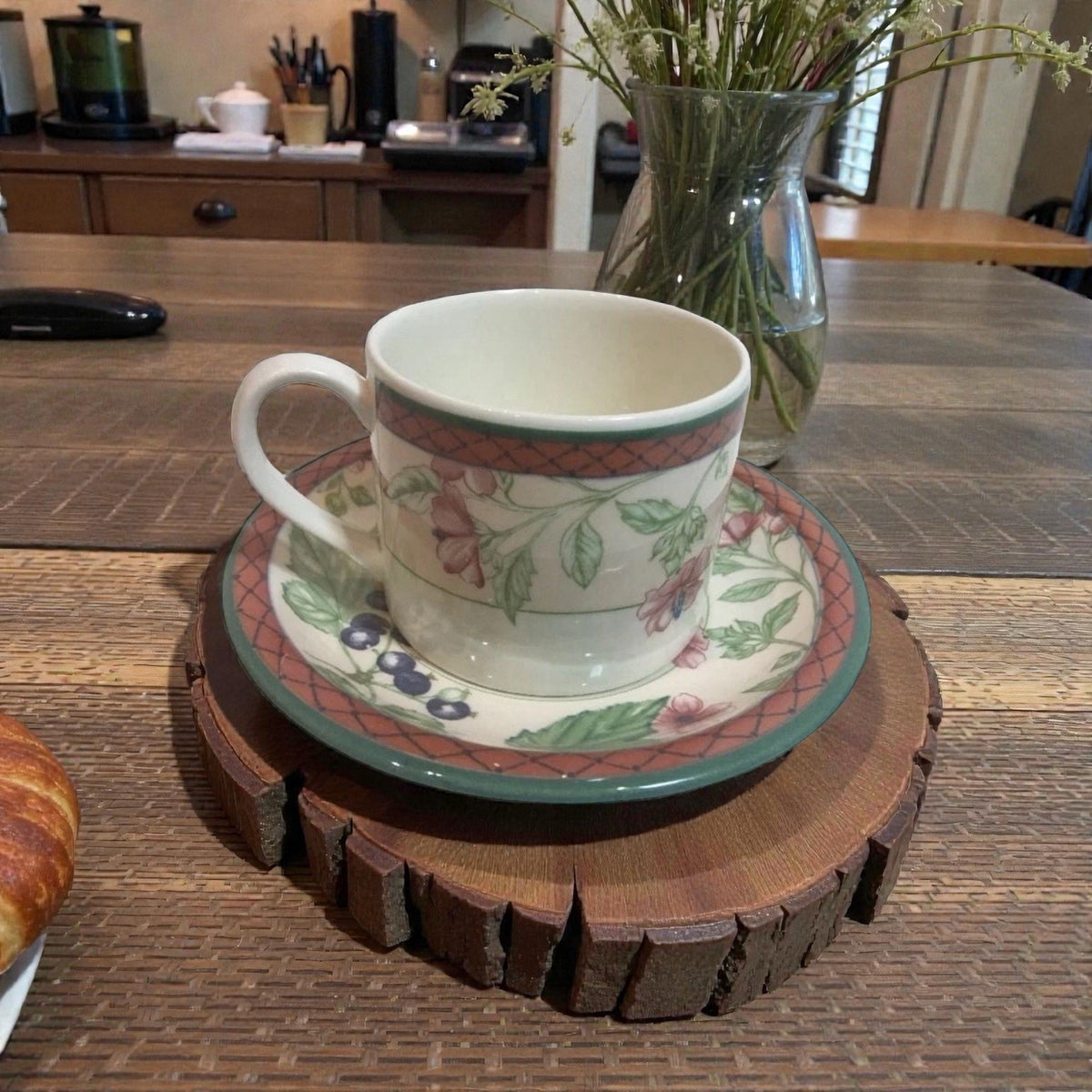 Johnson Brothers Autumn Grove Cup & Saucer Set of 8 Fruit Floral England