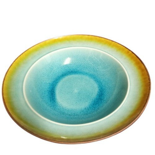 Gibson Designs EARTH RETREAT TURQUOISE Soup/Cereal Bowl 8 ¾” D Turquoise Green