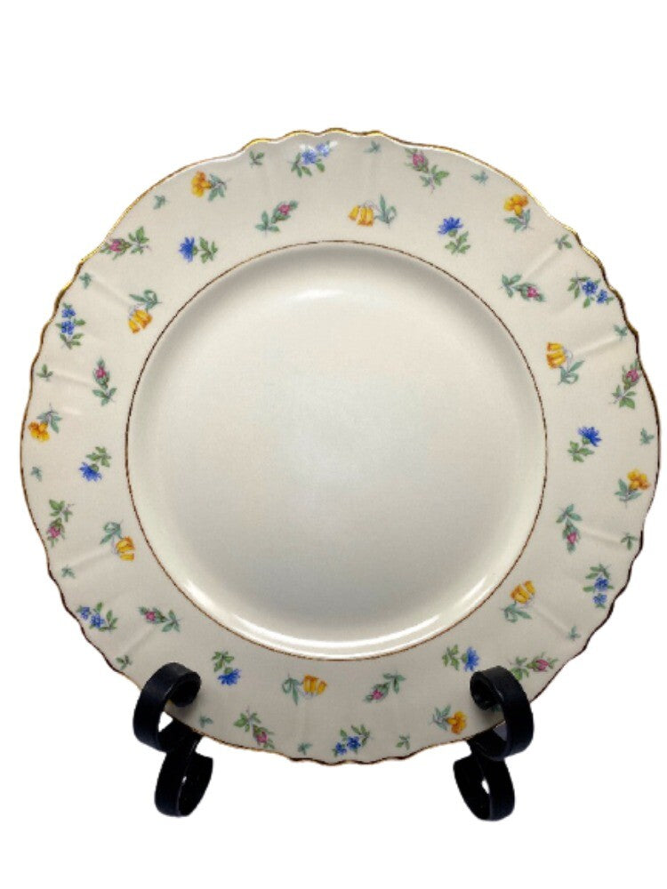 Federal Shape Syracuse Suzanne Dinner Plate Petite Floral Design On Ivory 101/2"