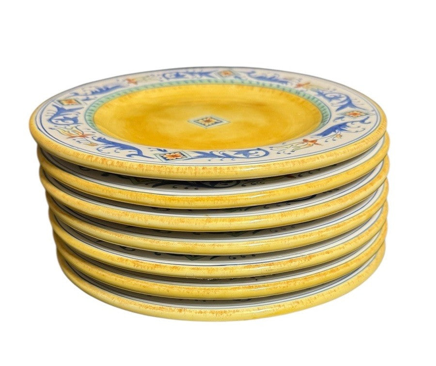 Keridesign Desert Ridge Imports 7 Salad Dessert Plates 8 3/8” Yellow Floral