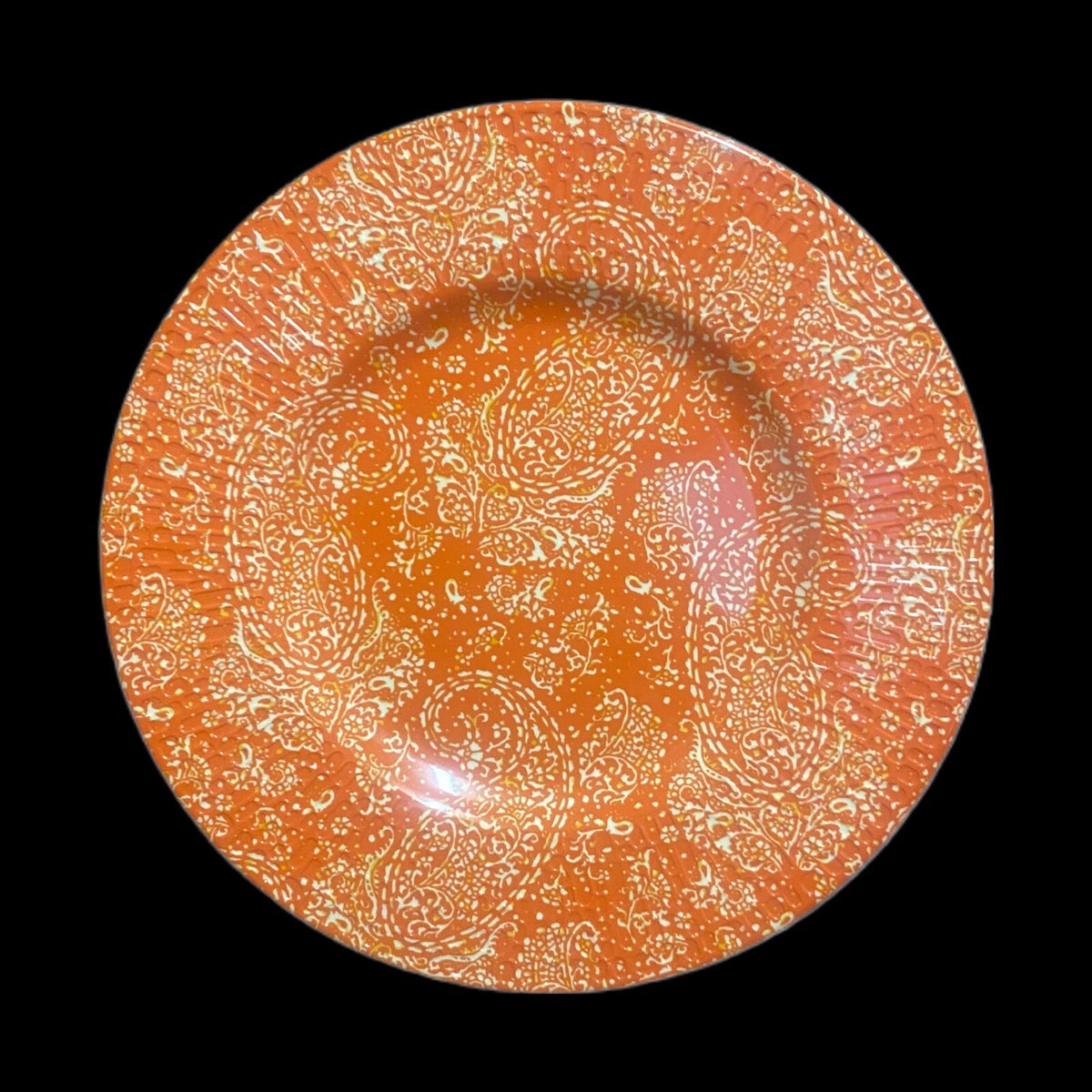 THRESHOLD MELAMINE 8-Salad Plates Yellow Orange Blue Floral & Paisley Textured