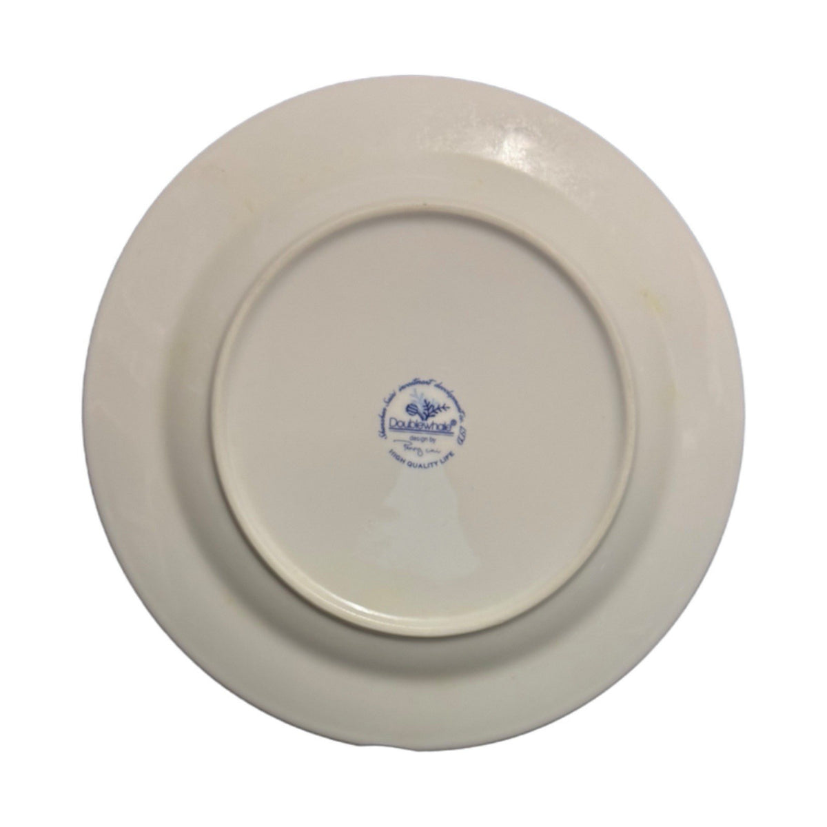 Doublewhale Dinner Plates Set of 4 Blue Coral Penny Cai Design 10.75” Ocean Art