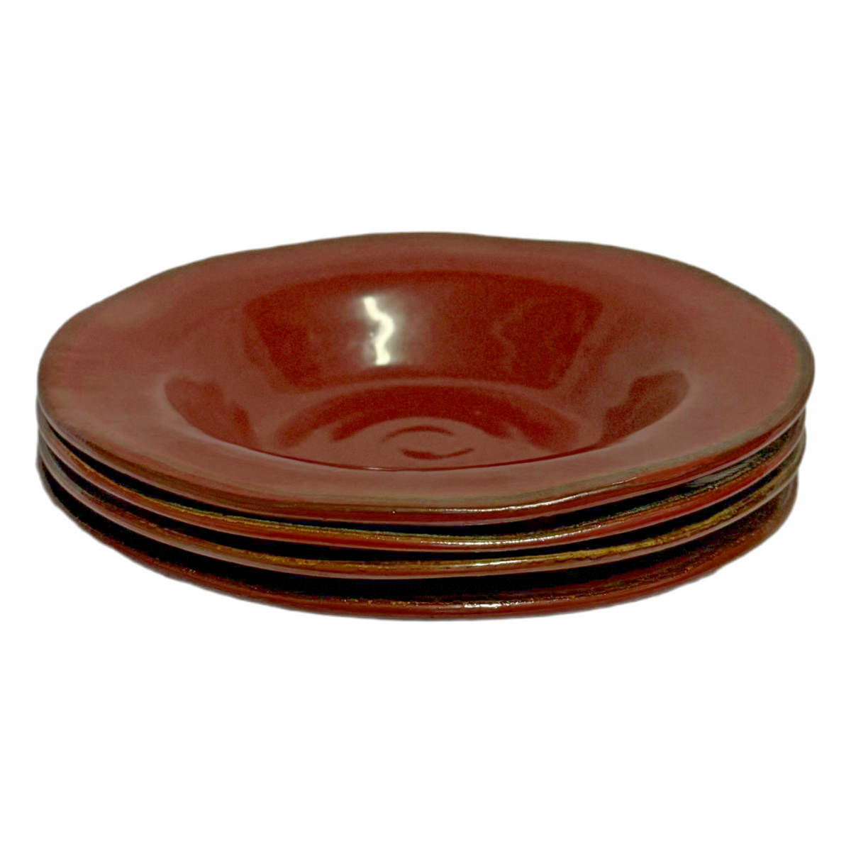 Set of 4 Gourmet Expressions Stoneage Cinnamon Rim Soup Bowls 9.75” Rustic