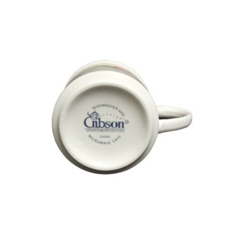 Gibson Designs FRUIT GROVE 6-Cups & 6-Saucers Peaches Cherries Grapes Tea Coffee