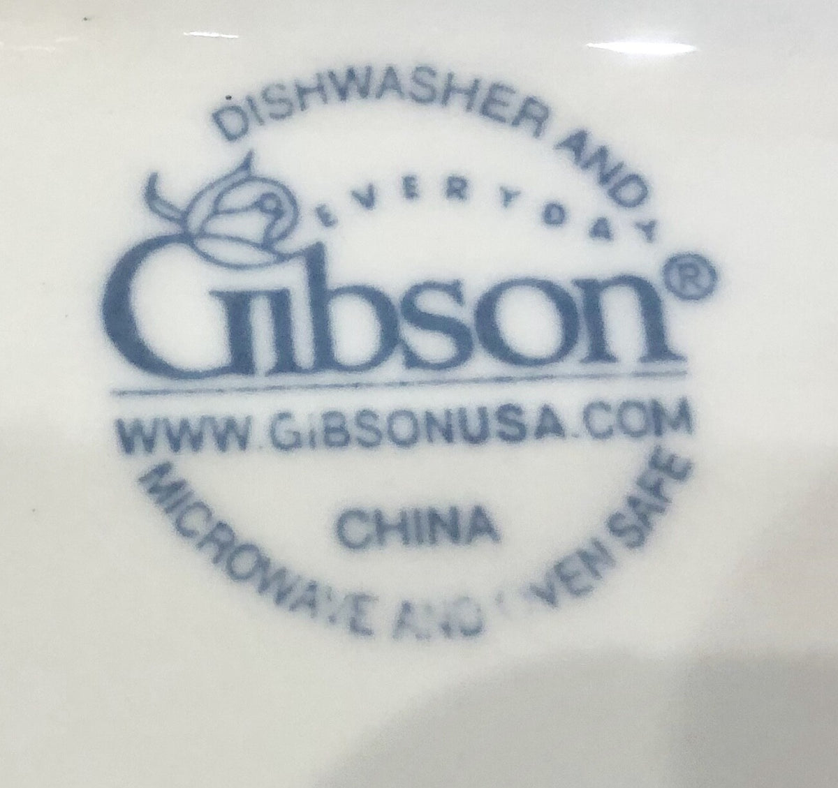 Gibson Designs Claremont Dinnerware Collection Embossed Scrolls/Columns No Trim