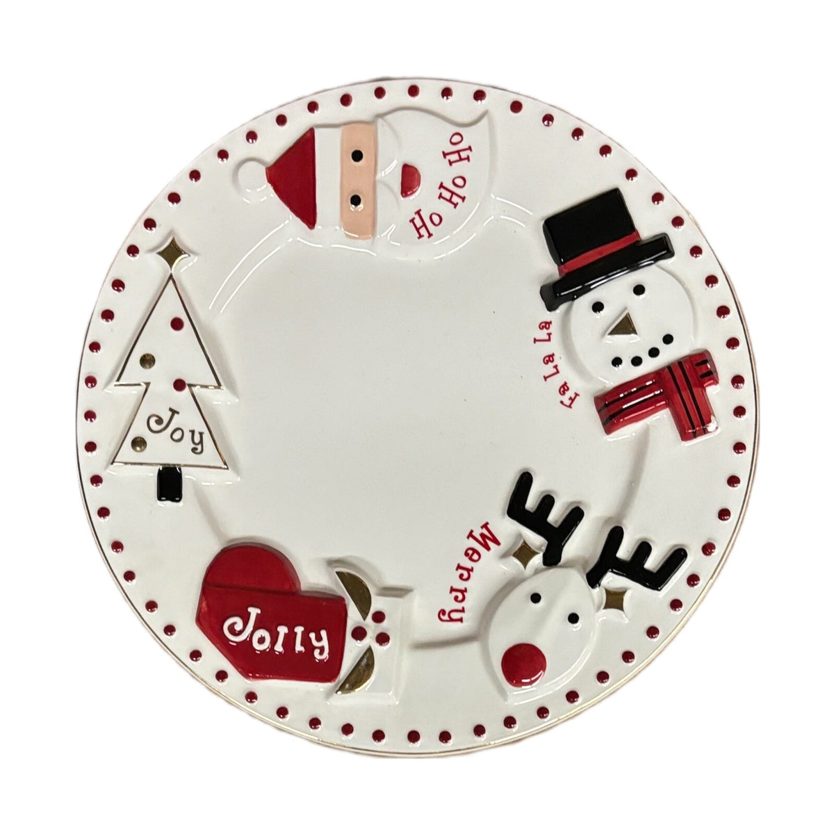 FAO Schwarz 11"D Plate Cookies for Santa Merry Christmas Holiday Dish